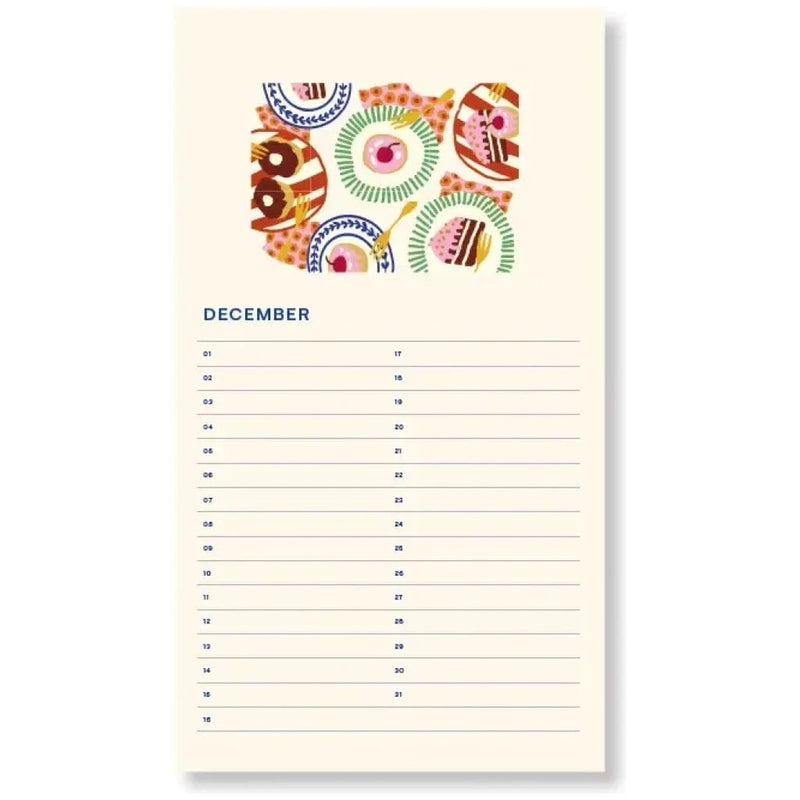 A-Journal FABRIQUE Spiraal Verjaardagskalender, Flowers Beige
