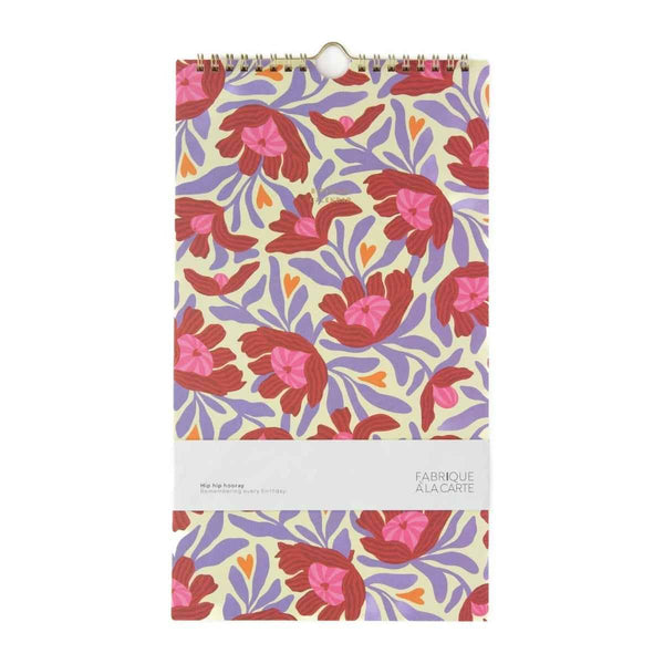 A-Journal FABRIQUE Spiraal Verjaardagskalender, Flowers Beige