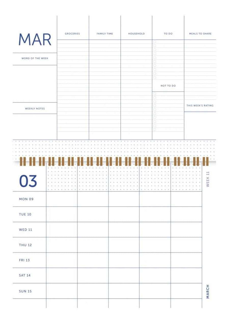 A-Journal Spiraal Family Planner 2026, Beige