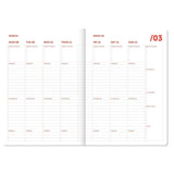 A-Journal Spiraal Organiser Agenda 2027, Checkered Pink Red