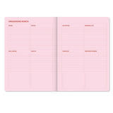 A-Journal Spiraal Organiser Agenda 2027, Checkered Pink Red