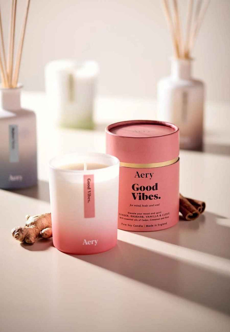 Aery Geurkaars GOOD VIBES, Ginger - Rhubarb - Vanilla & Clove