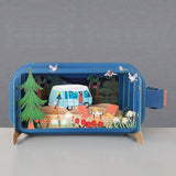 Alljoy Design MESSAGE IN A BOTTLE 3D Pop Up Wenskaart, Camping