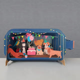 Alljoy Design MESSAGE IN A BOTTLE 3D Pop Up Wenskaart, Dogs Birthday