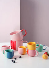 Asa Selection JOY Muntgroene Tas met blauw handvat, Blueberry