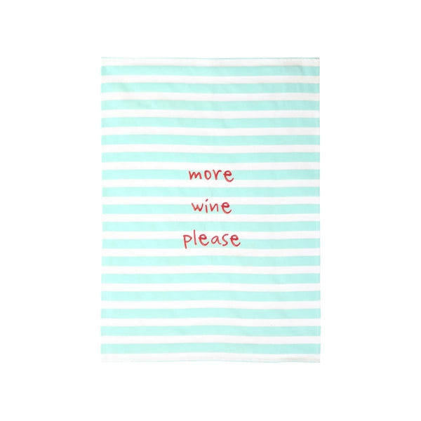 Asa Selection Katoenen Keukenhanddoek met strepen, More wine please