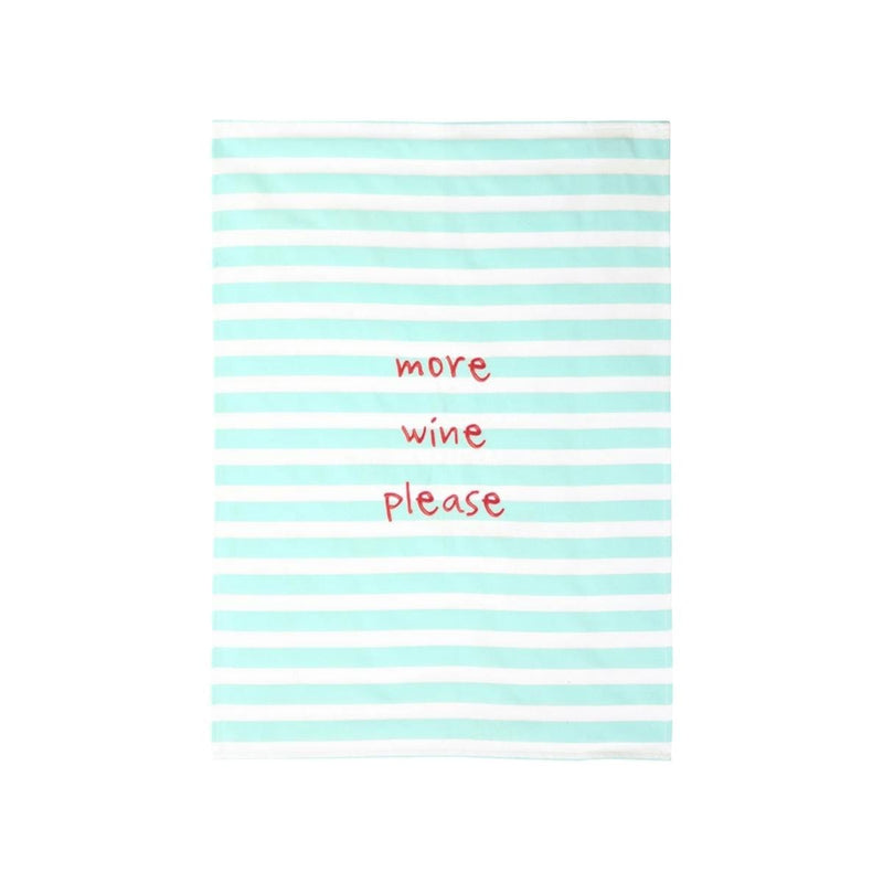 Asa Selection Katoenen Keukenhanddoek met strepen, More wine please