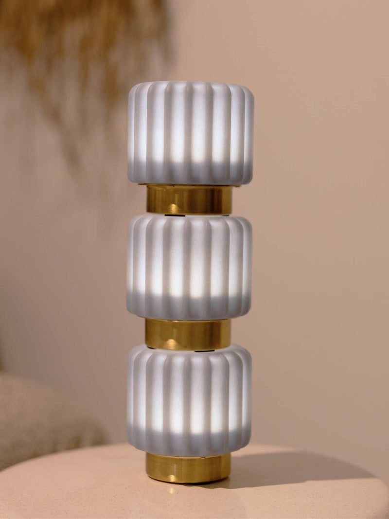 Atelier Pierre DENTELLES 9 Mini Set van 3 oplaadbare Lampen, Blueberry/Goud