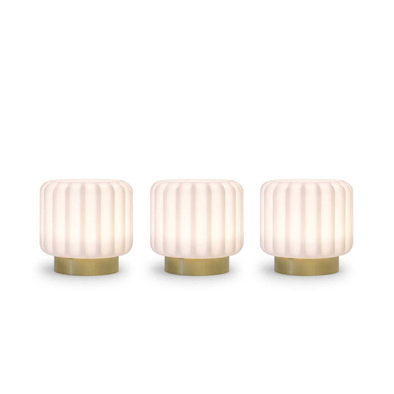 Atelier Pierre DENTELLES 9 Mini Set van 3 oplaadbare Lampen, Goud