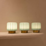 Atelier Pierre DENTELLES 9 Mini Set van 3 oplaadbare Lampen, Pistache/Goud