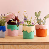 Aveva Design FLOWER POT Wollen Bloempot, Burgundy-Pink