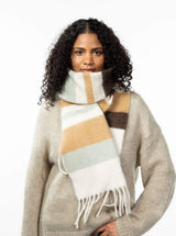 Barts ELUZABETH Color Block Sjaal, Dark Brown