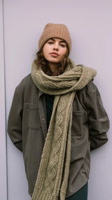 Barts FARRAH Damessjaal met Kabelpatroon, Pale Army