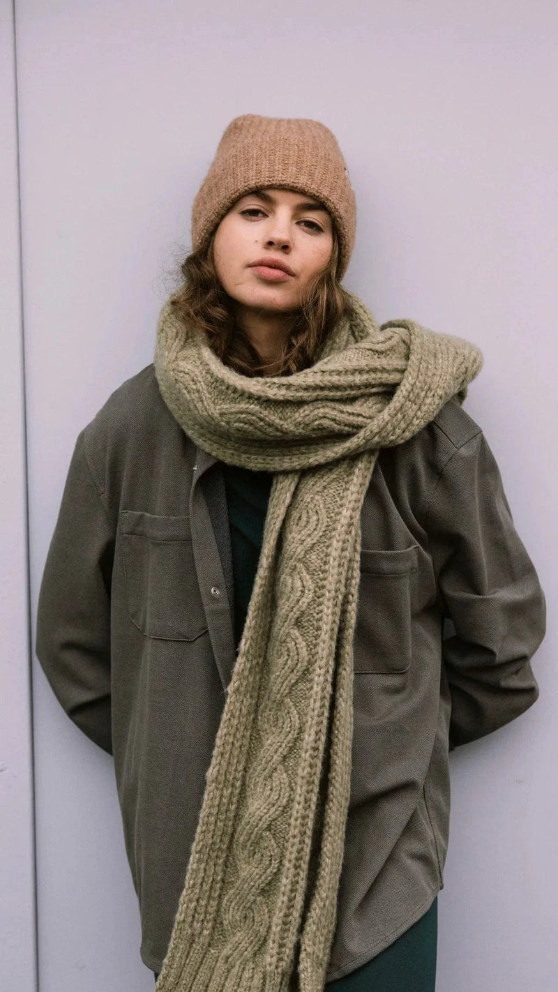 Barts FARRAH Damessjaal met Kabelpatroon, Pale Army