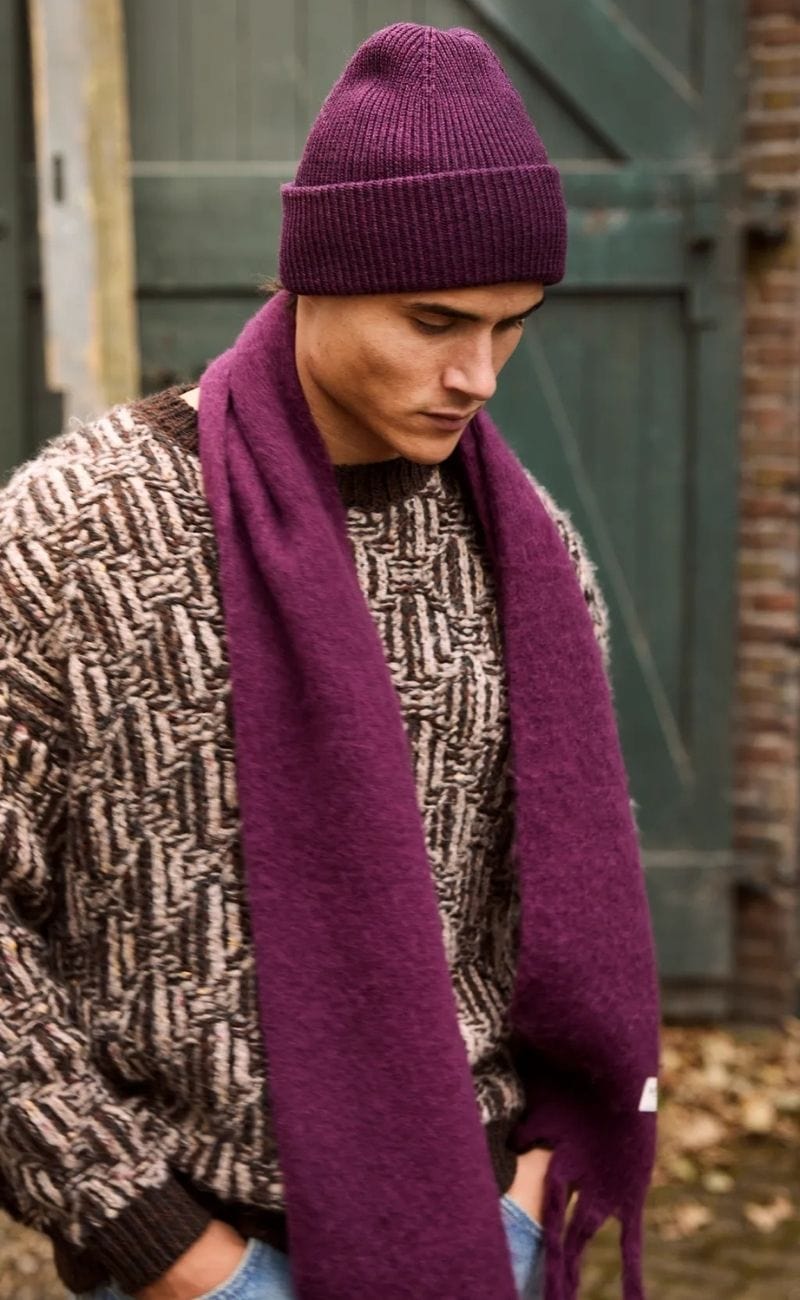 Barts KERIDDA Zachte Damessjaal met franjes, Aubergine