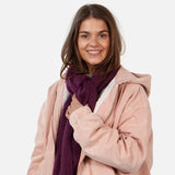 Barts KERIDDA Zachte Damessjaal met franjes, Aubergine