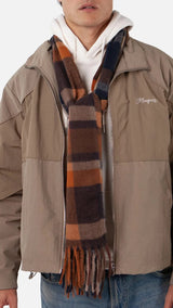 Barts KETILL Herensjaal met geblokt patroon, Navy / Rust