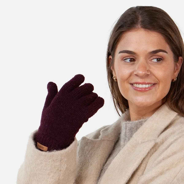 Barts WITZIA Comfortabele zachte dames Handschoenen, Aubergine sfeer