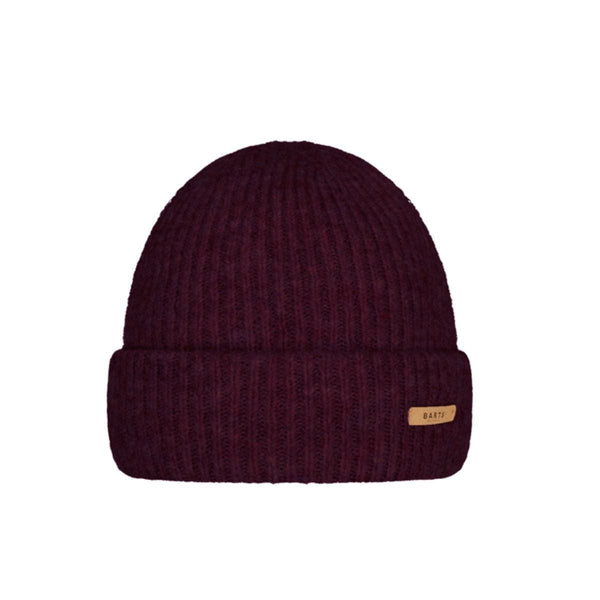 Barts WITZIA Zachte rekbare Dames Muts, Aubergine sfeer