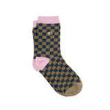 Billybelt Geruite katoenen Sokken, Khaki & Blue