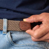 Billybelt Gevlochten effen riem, Beige taupe