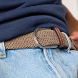 Billybelt Gevlochten effen riem, Beige taupe