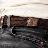 Billybelt Gevlochten effen riem, Leaf brown