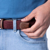 Billybelt Gevlochten effen riem, Wine red