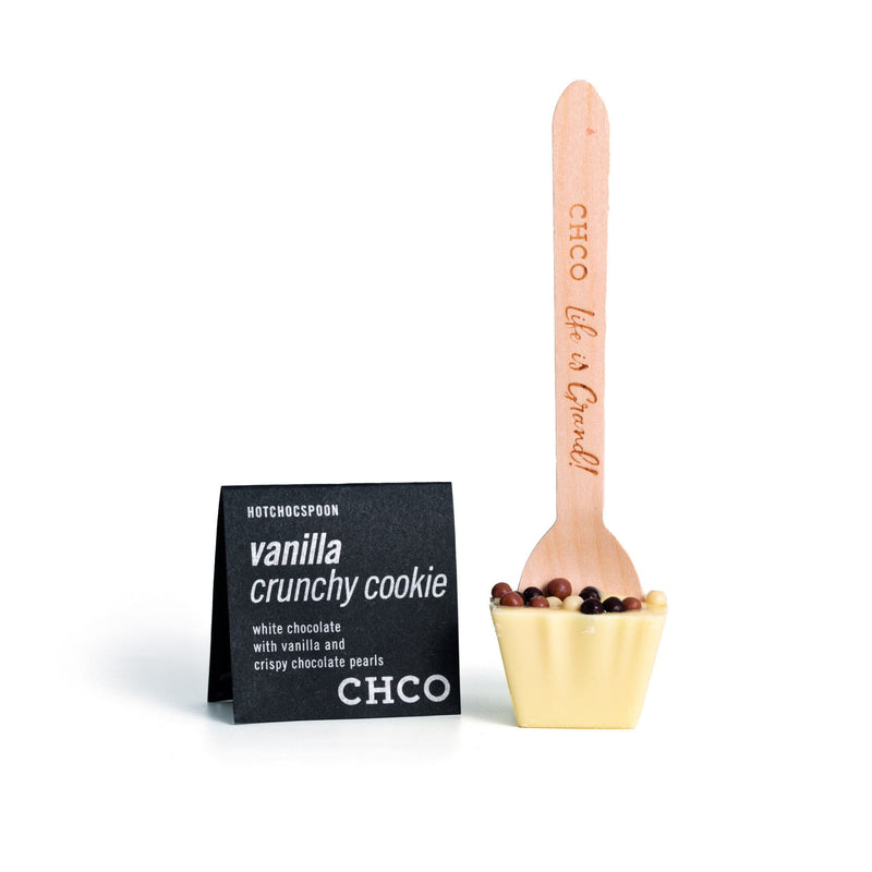 Chocolate Company HOTCHOCSPOON Lepel met witte Chocolade, Vanilla crunchy cookie