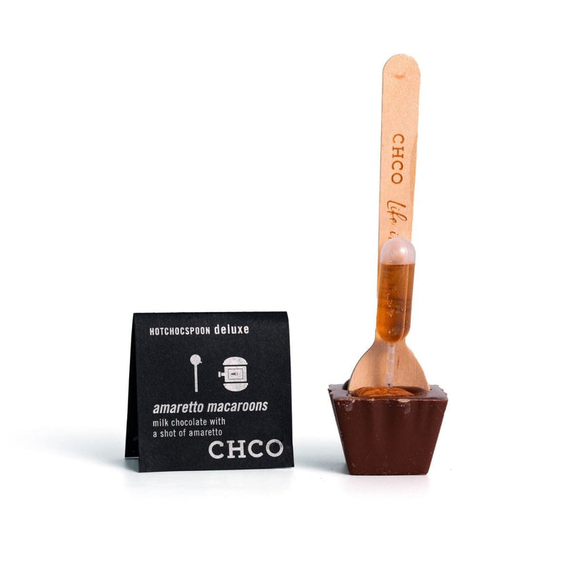 Chocolate Company HOTCHOCSPOON LUXE Lepel met Melkchocolade, Amaretto Macaroons