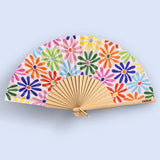 Cuikui Houten Handwaaier met bloemenprint, Daisy Ibiza