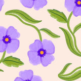 Cuikui Houten Handwaaier met bloemenprint, Pansy Flowers