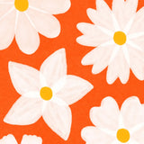 Cuikui Houten Handwaaier met bloemenprint, White Flowers