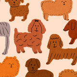 Cuikui Houten Handwaaier met hondenprint, Puppies