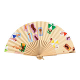 Cuikui Houten Handwaaier met print, Beach Please 1