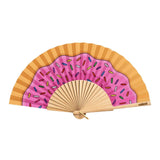Cuikui Houten Handwaaier met print, Donut