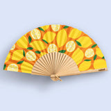 Cuikui Houten Handwaaier met print, Lemons