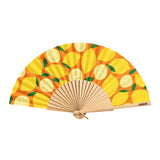 Cuikui Houten Handwaaier met print, Lemons