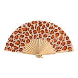 Cuikui Houten Handwaaier met print, Leopard
