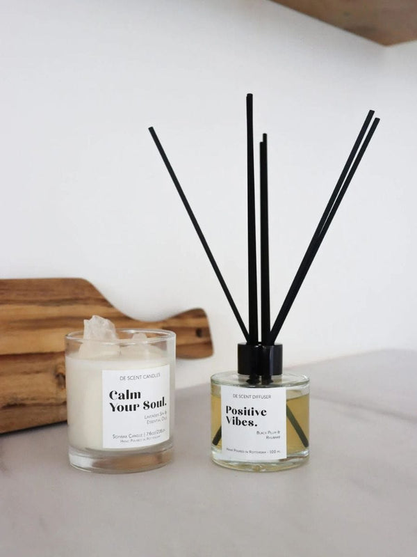 De Scent Geurstokjes Positive Vibes, Black plum & Rhubarb