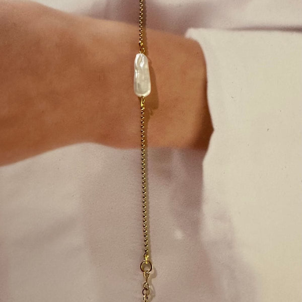 Ellen Beekmans Armband met rechthoekige Parel