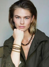 Ellen Beekmans Armbandje met gemstone balletjes / bruin mêlée