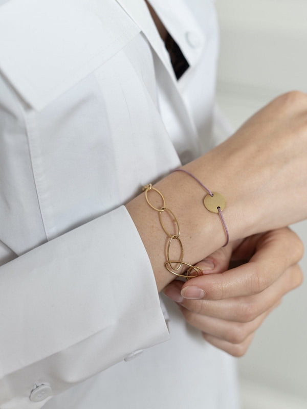 Ellen Beekmans Fijne armband met grove ovale schakel