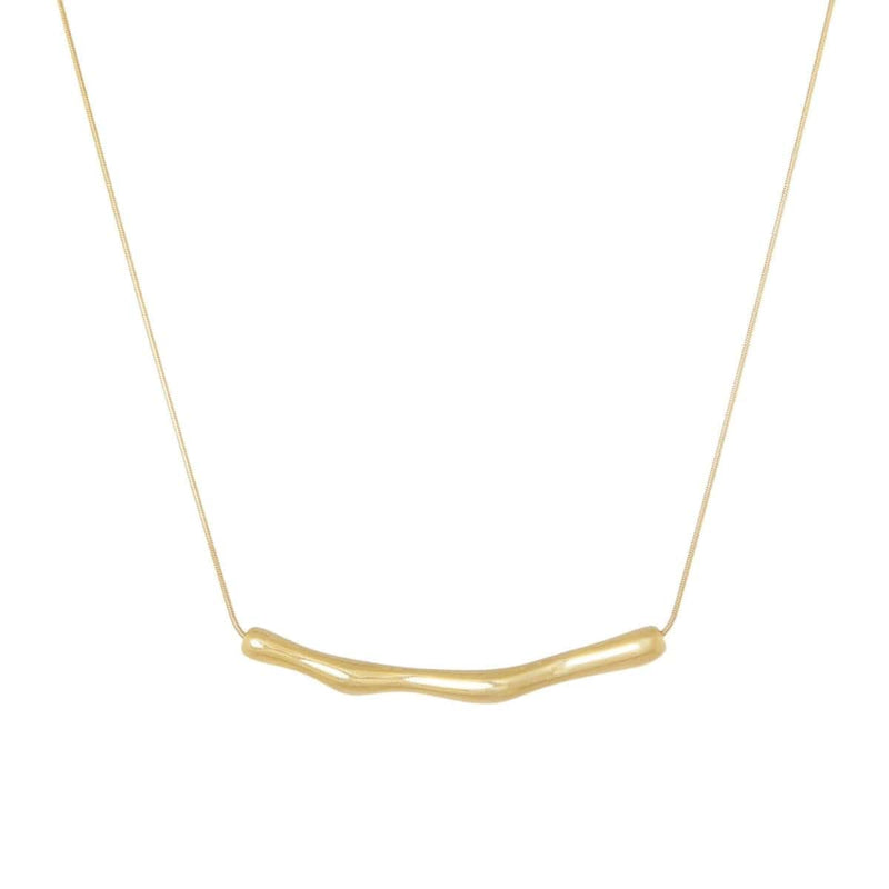 Ellen Beekmans Gouden Ketting met horizontale organische "bold" hanger