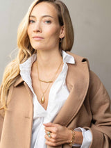 Ellen Beekmans Gouden Ketting met horizontale organische "bold" hanger