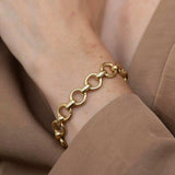 Ellen Beekmans Grove ronde schakelarmband met textuur