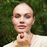 Ellen Beekmans Ring met grote Gemstone in bruin-mêlée