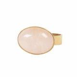 Ellen Beekmans Ring met ovale gemstone, Lichtroze