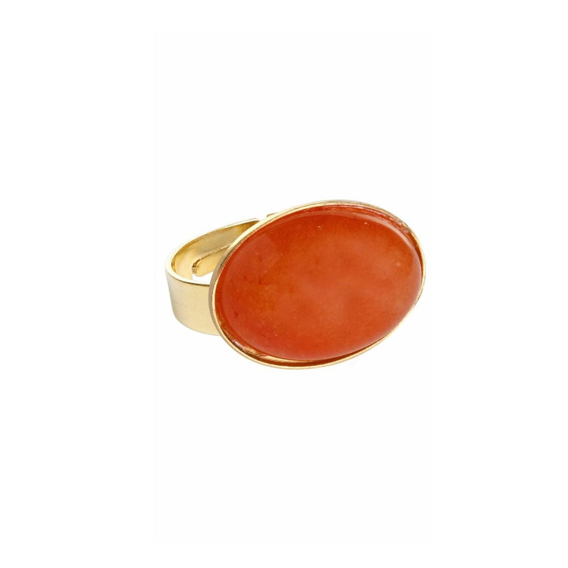 Ellen Beekmans Ring met ovale gemstone, Warm Rood