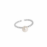 Ellen Beekmans Twisted zilveren Ring met parel